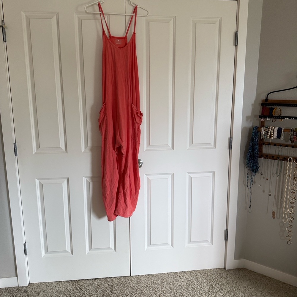 Coral Sleeveless Jumpsuit